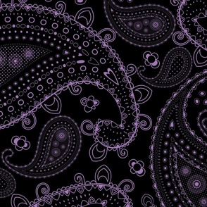 Purple & Black Paisley - JUMBO