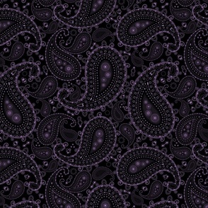 Purple & Black Paisley - MEDIUM