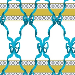 Sintra Ribbons and Scrolls (large) in Blue and Gold