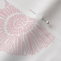 nautilus shell fashion house pink and white - 6" fabric design repeat