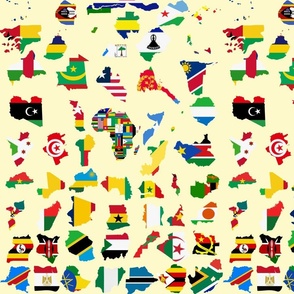 African countries Maps on Flags