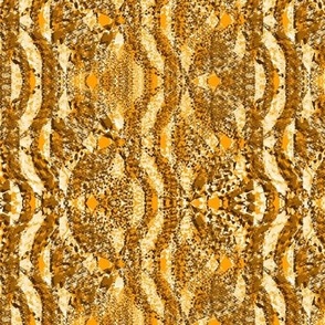 Flowing Textured Leaves and Circles Dramatic Elegant Classy Large Neutral Interior Monochromatic Orange Blender Bright Colors Marigold Orange Gold EF9F04 Bold Modern Abstract Geometric