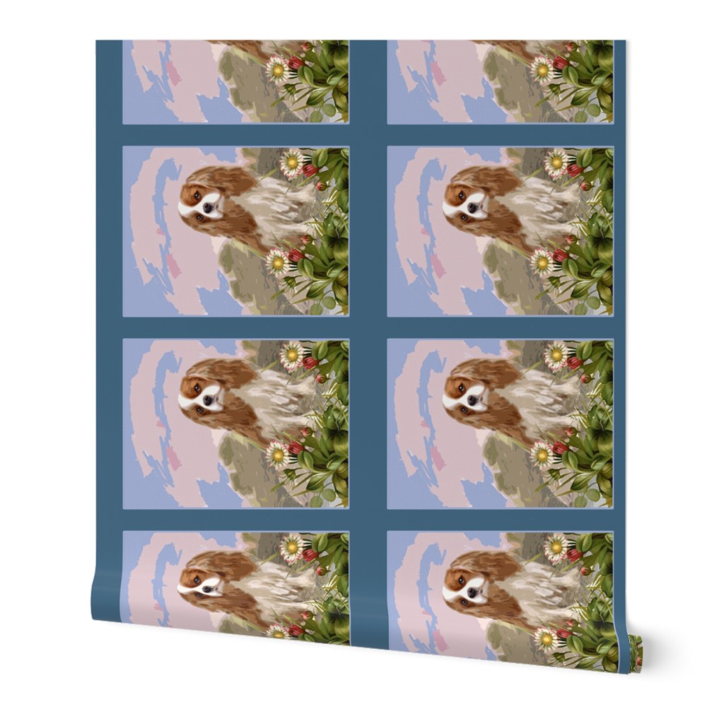 Cavalier Spaniel Garden Flag Fabric