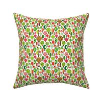 Retro fruit and apple trees pattern