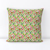 Retro fruit and apple trees pattern