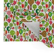 Retro fruit and apple trees pattern