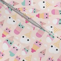 Colorful sweet summer ice cream popsicle sugar pastel kawaii illustration