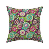 Retro flower blossom purple pattern