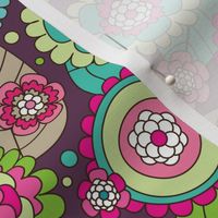 Retro flower blossom purple pattern