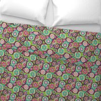 Retro flower blossom purple pattern