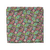 Retro flower blossom purple pattern