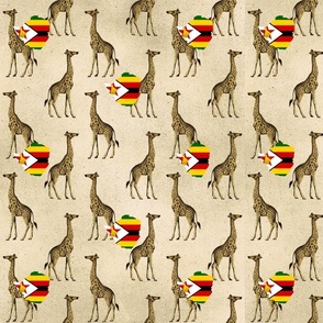 Zimbabwe map and Giraffe 