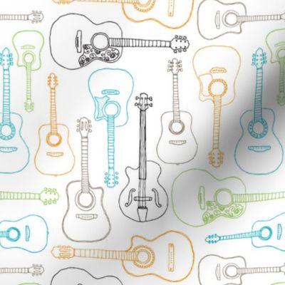 Rock music instrument guitar pattern blue green boys