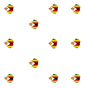 Map of Zimbabwe on flag