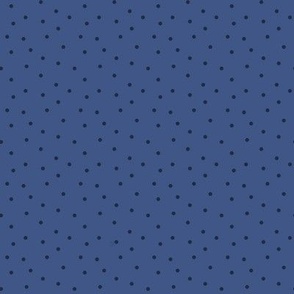 Scattered  Tossed Blender Polka Dots on Blue