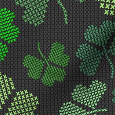 Shamrock Cross Stitch (40 Shades of Green large scale) 