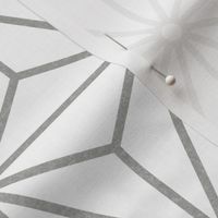 03 Geometric Stars- Japanese Hemp Leaves- Asanoha- Pewter on White Background- Petal Solids Coordinate- Medium