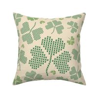 Shamrock Cross Stitch (Green Cream large scale)  