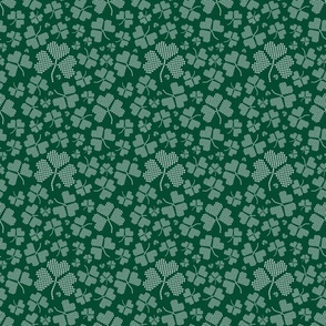 Shamrock Cross Stitch (White on Green small scale)  