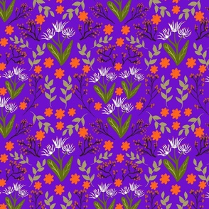 Early spring on purple background 