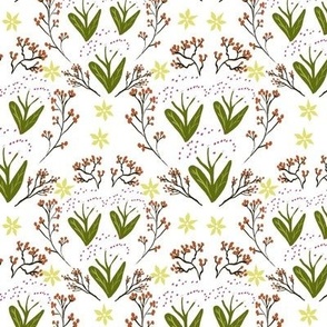 Early spring small motif white background 