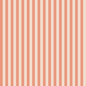 Peachy pink and creamy white stripe