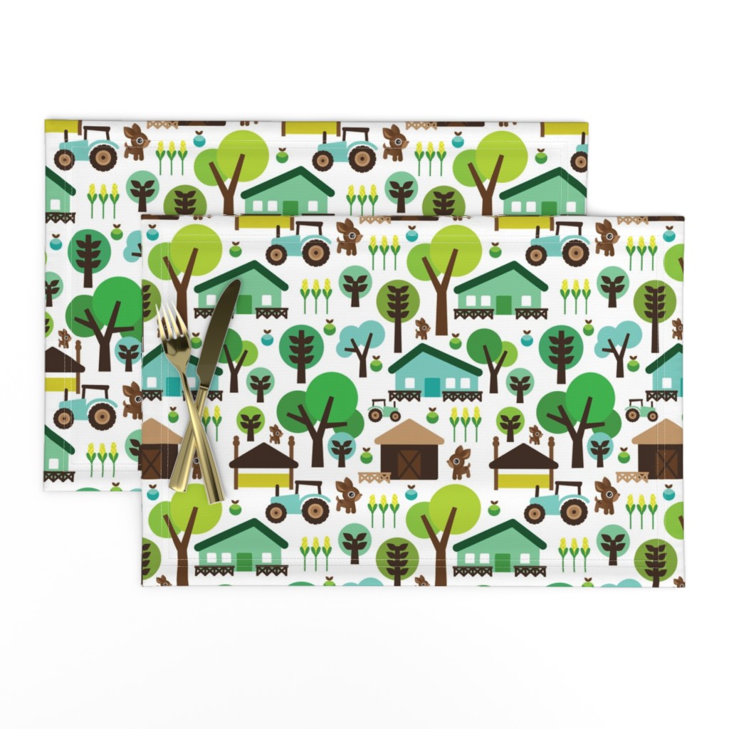 Retro farm animal kids pattern