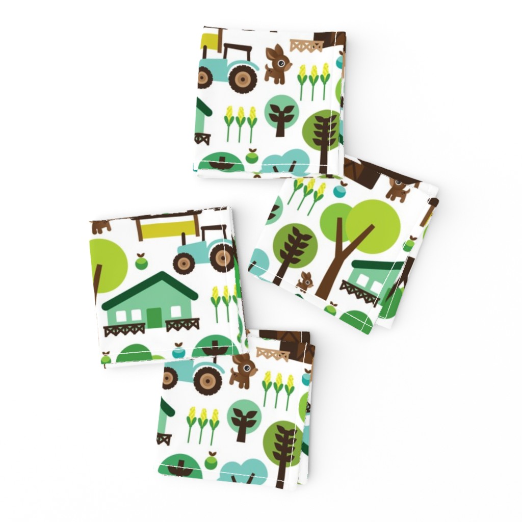 Retro farm animal kids pattern