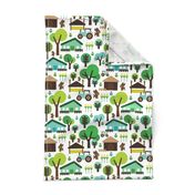 Retro farm animal kids pattern