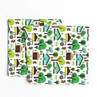 Retro farm animal kids pattern