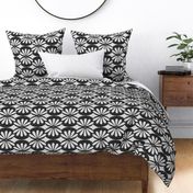 Solstice - Boho Geometric Black and White Woven Texture Large Scale 