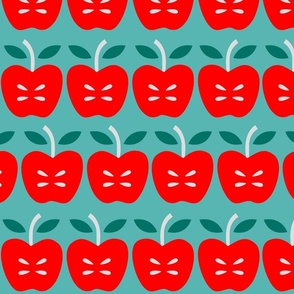 An apple a day retro print aqua