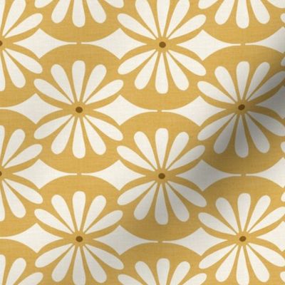 Solstice - Boho Geometric Mustard Yellow Woven Texture Regular Scale 