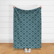 Solstice - Boho Geometric Dark Teal Woven Texture Large Scale 