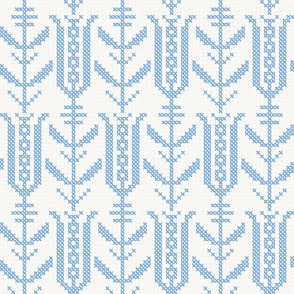 Floral Embroidery Light Blue