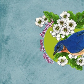 Missouri State Bird and Flower Tea Towel