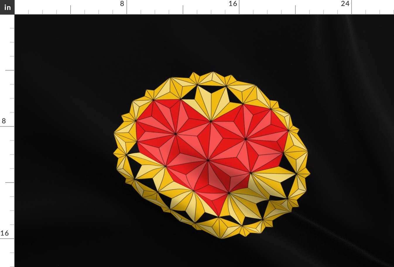 (Tea) Origami Heart Tea Towel 27x18 Black by LeonardosCompass 14149454