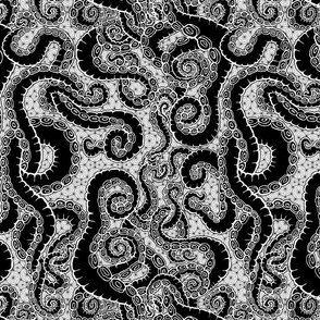 (M) Tentacoli! Black on Light BG 12x16 LeonardosCompass Tentacle Octopus Tentacles 14149465