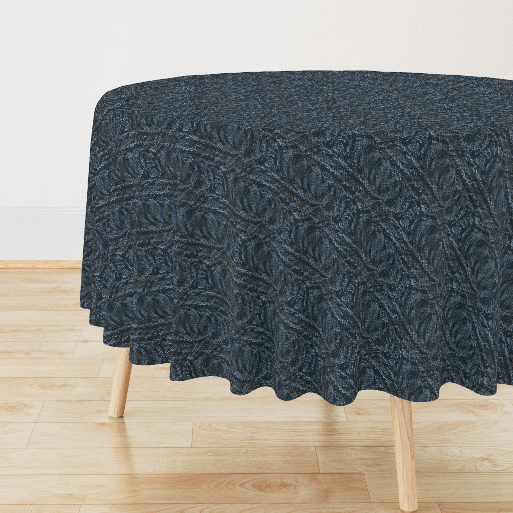 Flowing Textured Leaves Dramatic Elegant Classy Large Neutral Interior Monochromatic Blue Blender Earth Tones Navy Blue Gray 29384C Dynamic Black Brown 29251A Subtle Modern Abstract Geometric
