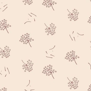 redwood fruit flowers polka dots on light beige