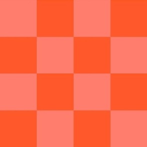 coral orange chequers