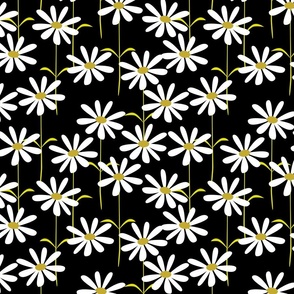 Bold daisies print black