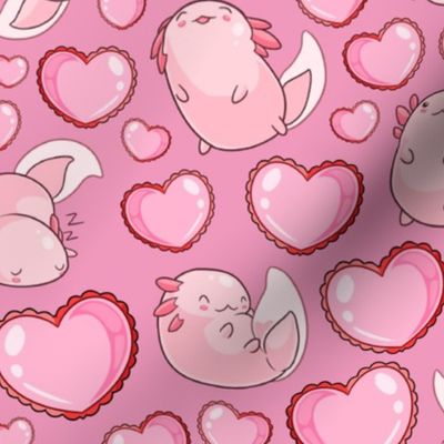 Axolotl Hearts Pink