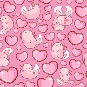 Axolotl Hearts Pink