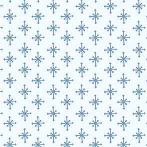 Single Snowflake Pattern // Winter White and Sky Blue // Large