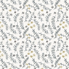 Simplicity Small Floral Pattern in Black and Cream