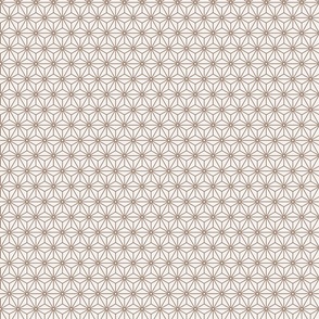 06 Geometric Stars- Japanese Hemp Leaves- Asanoha- Mocha Brown on Off White Background- Petal Solids Coordinate- sMini