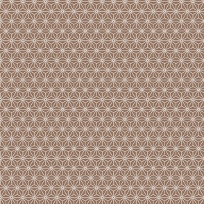 06 Geometric Stars- Japanese Hemp Leaves- Asanoha- White on Mocha Brown Background- Petal Solids Coordinate- sMini