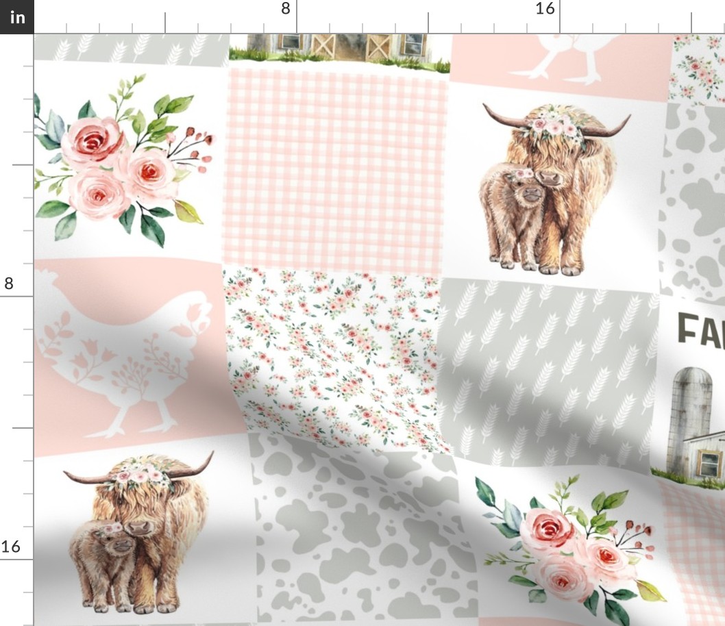 Highland Cow Pink Layout