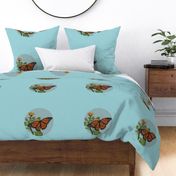 Cross Stitch Monarch Butterfly for Pillow